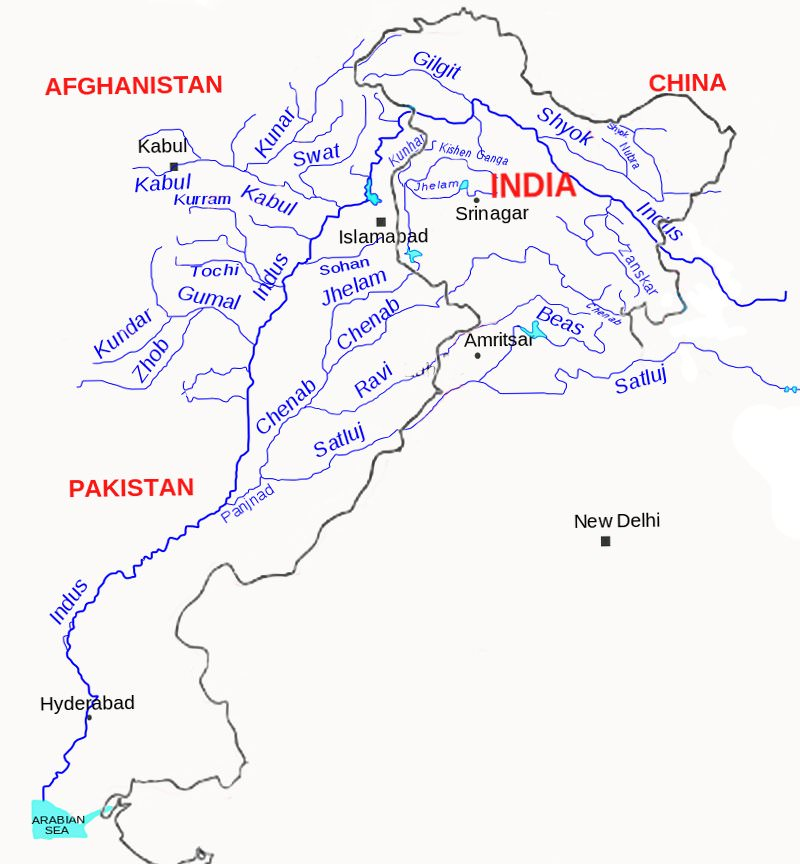 Himalayan Rivers On Map Rivers In India Himalayas Map River