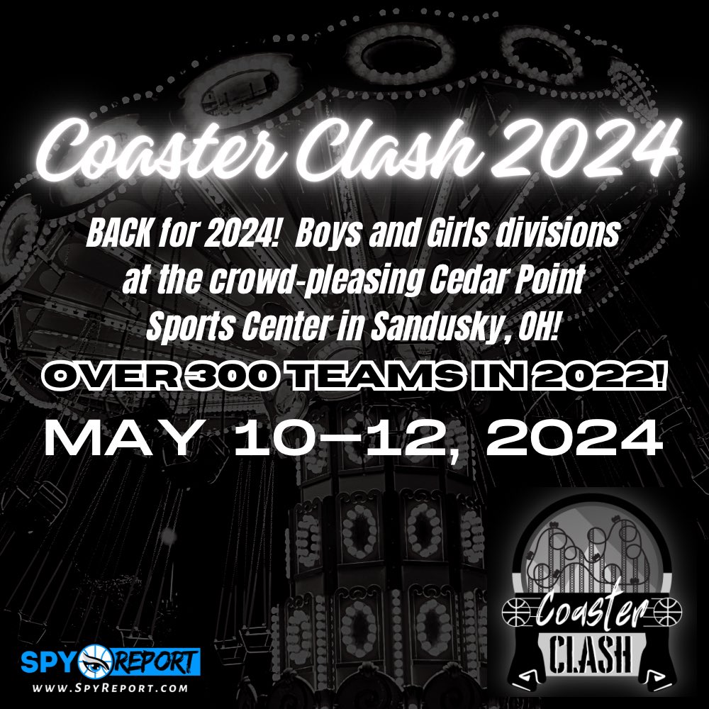 One of only two spring AAU events at the fabulous Cedar Point Sports Center (@CPSportsCenter) is back for its fourth year! 🎢 Coaster Clash (@Coaster_Clash) will be held on MAY 10-12, 2024 in Sandusky, OH. 📈 300+ teams! 📝 REGISTER: tnbaohio.leagueapps.com/tournaments/41…