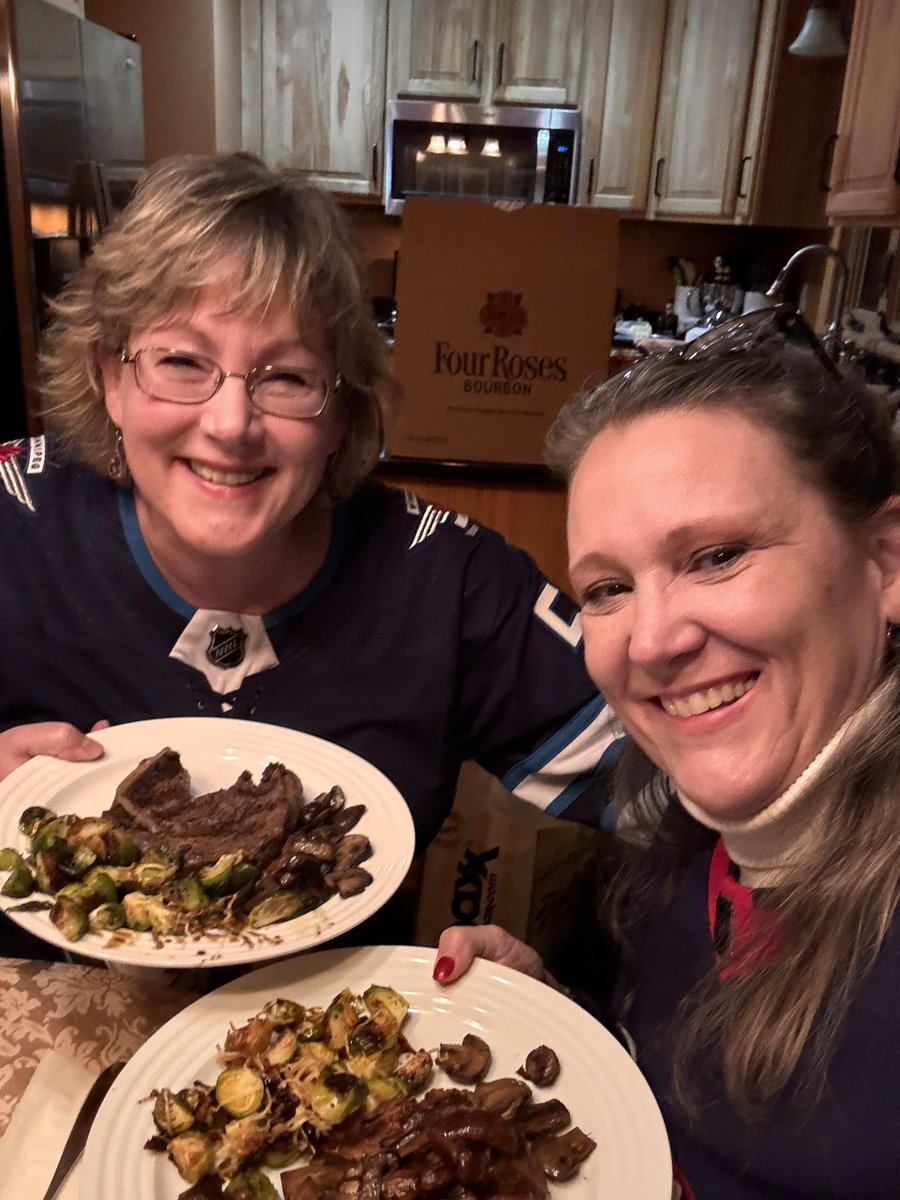 Don’t worry mentor (Dads) we’re surviving. <a href="/NHLJets/">Winnipeg Jets</a> #momstrip #GoJetsGo