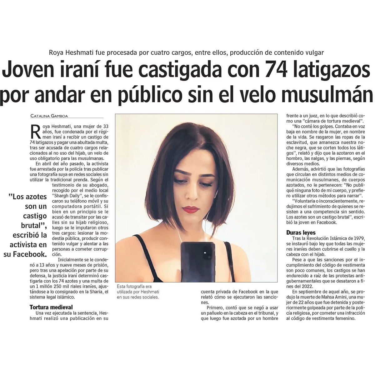 Joven iraní fue castigada con 74 latigazos por andar en público sin velo musulmán #AmorDeAlá
lun.com/Pages/NewsDeta…