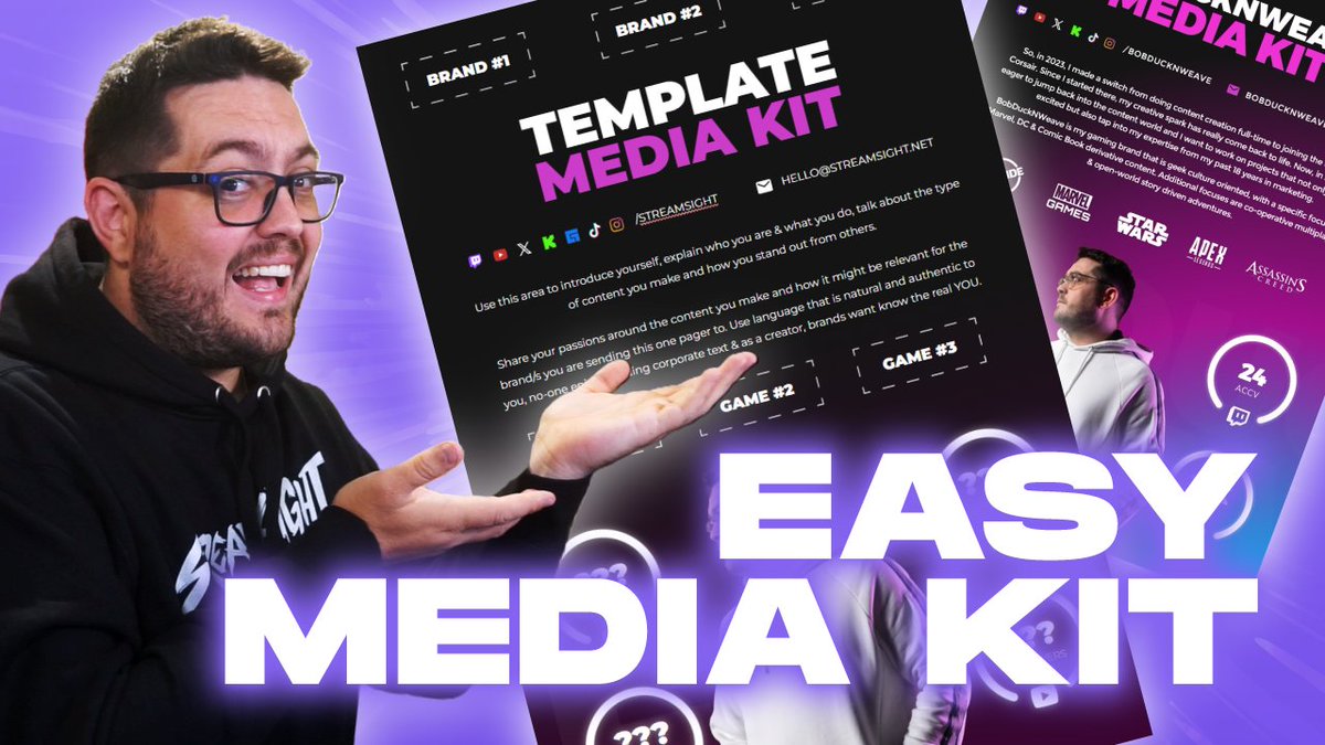 BobDuckNWeave's tweet image. The 1st @Streamsight Media Kit Template "Neon" is available now over on @kofi_button!

Make your own Media Kit with this template that you can edit directly in Google Slides, meaning you don't need any fancy software to edit it!

GET YOURS NOW:
ko-fi.com/s/95fe54e8da