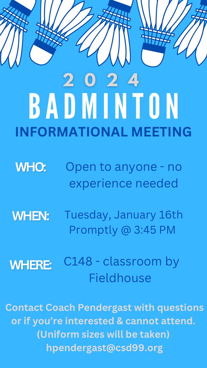 DGSBadminton's tweet photo. Get Ready!! 🩵💙🏸 https://t.co/nw73Z3ZmaP