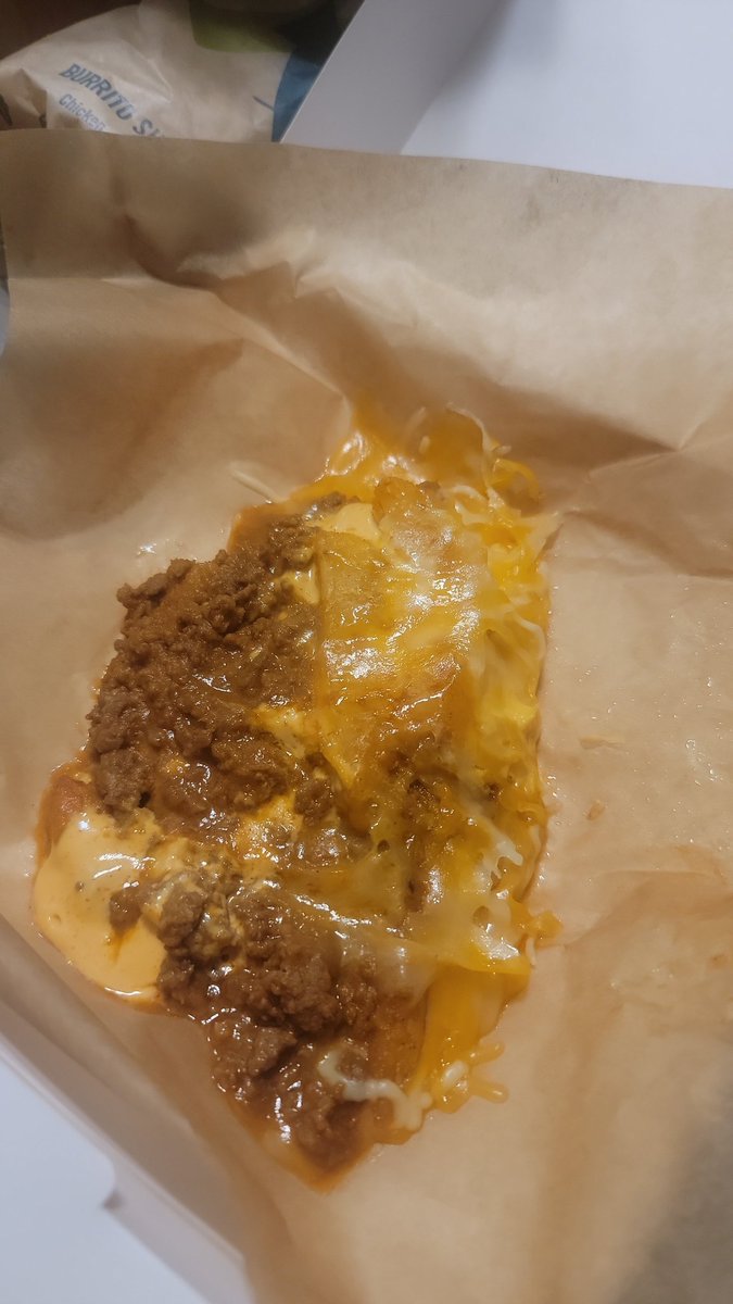 Avixius's tweet photo. @tacobell 
Didn't know the Steak Nacho Fries were pre chewed.
Ngl I don't expect them to look perfect like the ad, but this ain't it chief. https://t.co/zwR4exoLUL