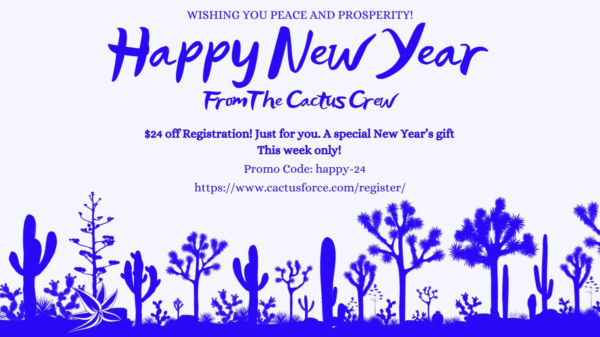 Cactusforce🌵 (@cactusforce48) on Twitter photo Get $24 off🌵 Happy 2024✨ Promo! Offer ends tomorrow. The must attend event for Salesforce Developers and Architects! Use promo code: happy-24 whova.com/portal/registr…
#SalesforceDevelopers #SalesforceArchitects #AwesomeAdmins <a href="/SalesforceDevs/">Salesforce Developers</a> <a href="/SalesforceArchs/">Salesforce Architects</a> <a href="/SalesforceAdmns/">Salesforce Admins</a> Get $24 off🌵 Happy 2024✨ Promo! Offer ends tomorrow. The must attend event for Salesforce Developers and Architects! Use promo code: happy-24 whova.com/portal/registr…
#SalesforceDevelopers #SalesforceArchitects #AwesomeAdmins <a href="/SalesforceDevs/">Salesforce Developers</a> <a href="/SalesforceArchs/">Salesforce Architects</a> <a href="/SalesforceAdmns/">Salesforce Admins</a>