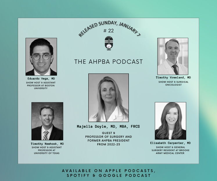 The AHPBA Podcast (@theahpbapodcast) on Twitter photo Enjoy our most recent episode with the incomparable <a href="/Majeldoyle/">Majella Doyle</a>! Great discussion about #cholangiocarcinoma, #roboticsurgery, and much more! <a href="/vreelant/">Timothy Vreeland, MD</a> <a href="/timnewhook19/">Timothy Newhook</a> <a href="/EAVegaMD/">Eduardo A. Vega</a> <a href="/elizcarpenter16/">Elizabeth Carpenter, MD</a> Enjoy our most recent episode with the incomparable <a href="/Majeldoyle/">Majella Doyle</a>! Great discussion about #cholangiocarcinoma, #roboticsurgery, and much more! <a href="/vreelant/">Timothy Vreeland, MD</a> <a href="/timnewhook19/">Timothy Newhook</a> <a href="/EAVegaMD/">Eduardo A. Vega</a> <a href="/elizcarpenter16/">Elizabeth Carpenter, MD</a>