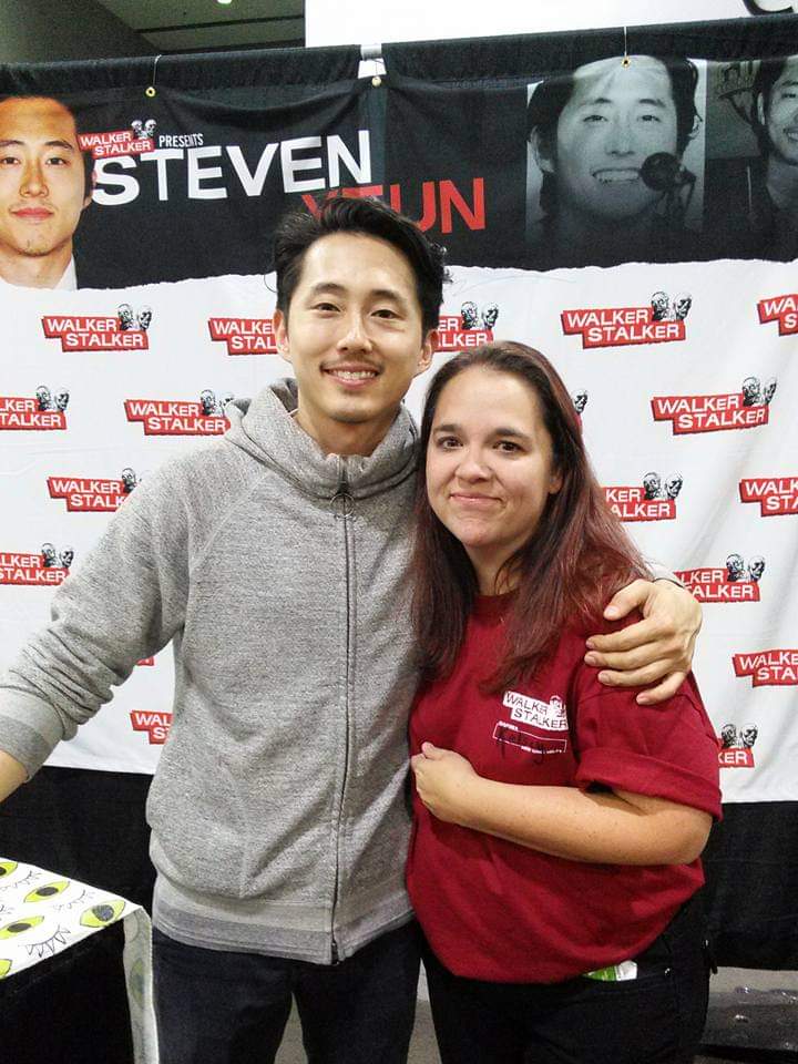 kelseyrwesley's tweet photo. Omg Steven Yeun just won The Golden Globe for Beef!!! Steven is an angel and deserves every bit of this! Congrats Steven from all your Walking Dead fans that are so excitedfor you! Pic below of you and my son Trevor is still one of his all time favorite moments ever @steveyeun https://t.co/PKF3uaMs20