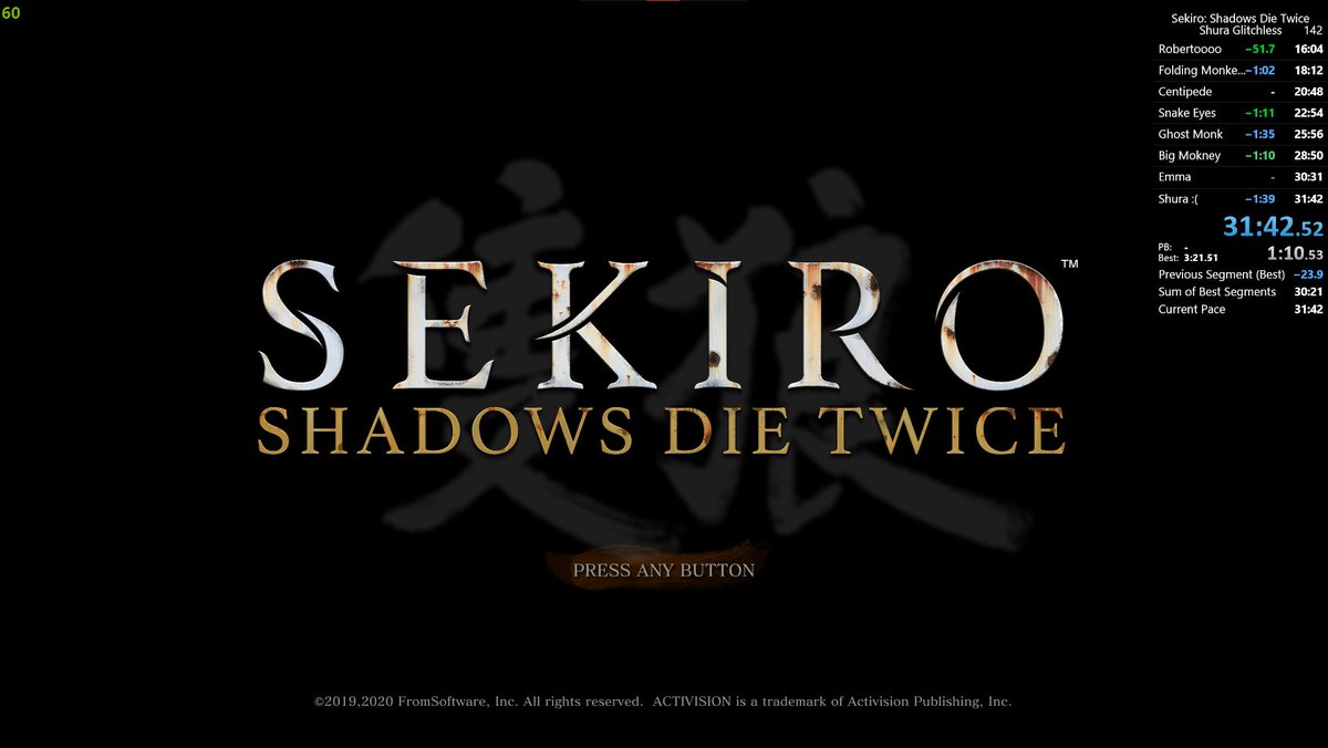 I am a top 100 Sekiro Shura Glitchless runner wtf