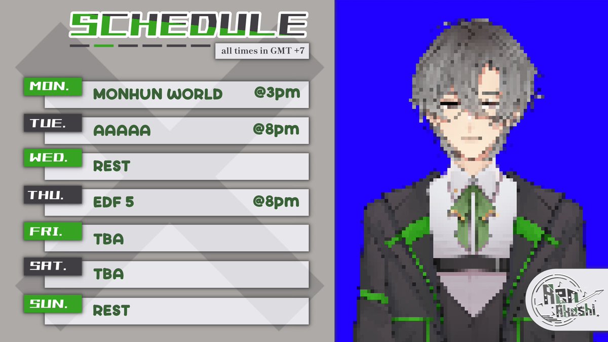 RenAkashi_'s tweet photo. This week's schedule✨
#RenLive https://t.co/C6IXaCCqt0