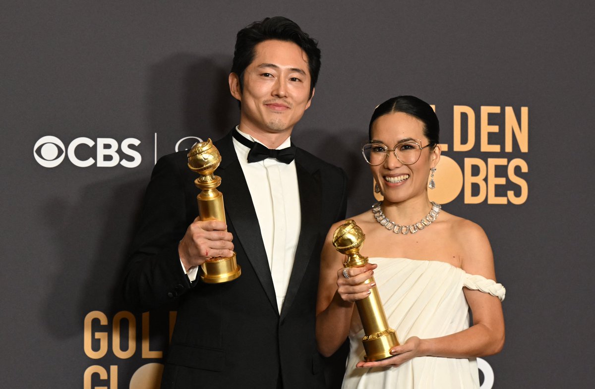 Beef's Steven Yeun and Ali Wong won Best Actor and Actress in a Limited Series, Anthology, or TV Movie at the 2024 Golden Globes. They are the first Asian actors to win awards in their Golden Globe categories. Photo credit: Robin Beck