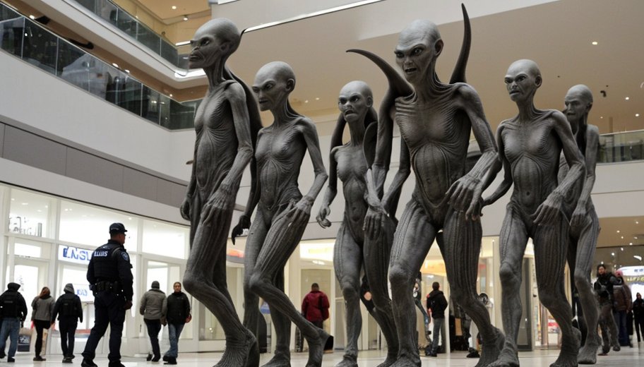 allanimalsever's tweet photo. REAL leaked images of aliens peacefully shopping in Miami https://t.co/lkuWaItASZ