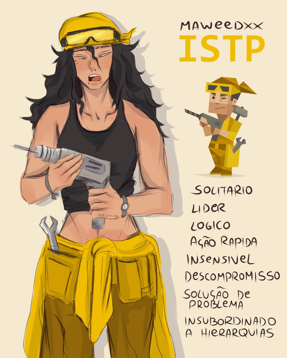 maweedxx's tweet photo. eu do meu mbti ai 💛 confesso que as características são problemáticas, principalmente pra lidar com varias pessoas igual aqui #MBTI #istp https://t.co/CPznWnEAqk