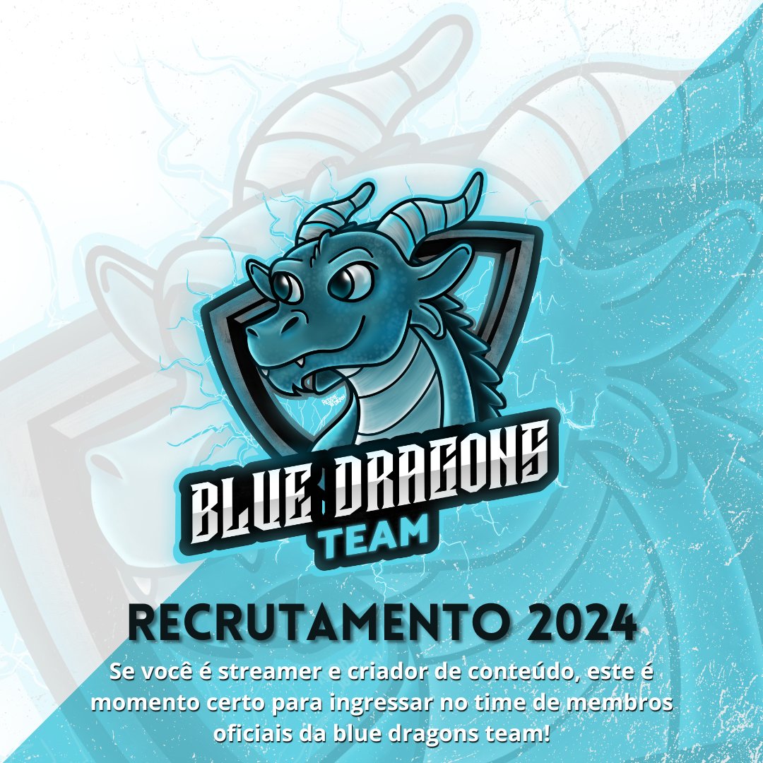 bluedragonsgg's tweet photo. Desperte o seu lado dragão e voe alto com a Blue Dragons Team! 🚀✨ Seja parte da chama azul em todas as plataformas: Twitch, YouTube, Kick, Instagram e TikTok. 🔗 Inscrições abertas até 31/01. Não perca essa chance de fazer história! 🔗https://t.co/sBafAGz8JF https://t.co/lBM6Z4uzOR