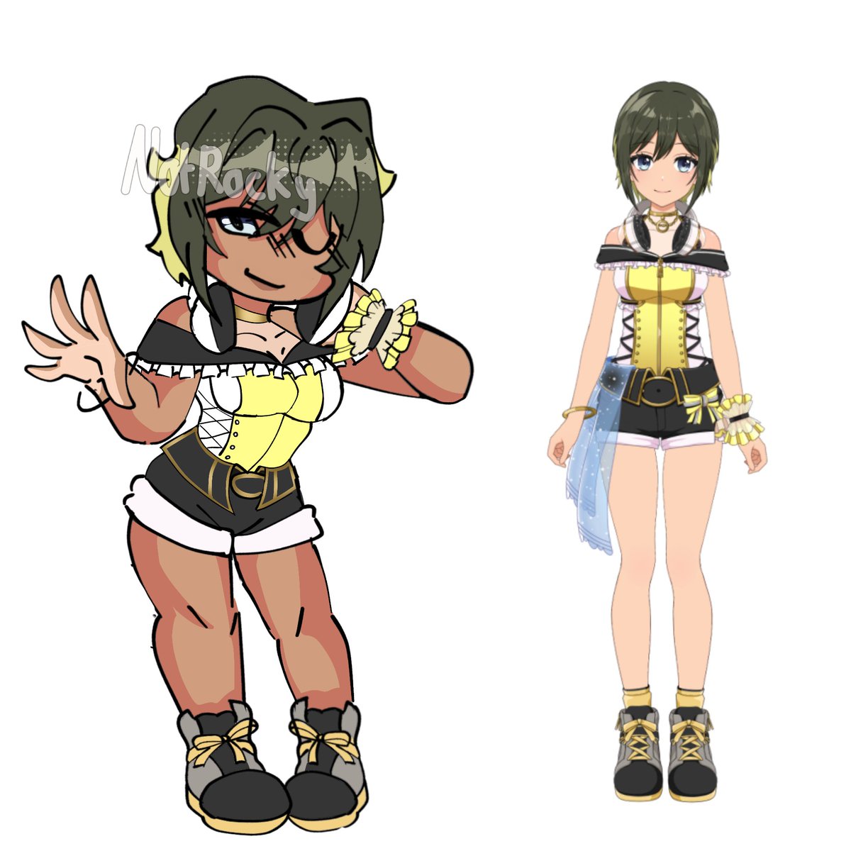 underpayedrocky's tweet photo. #fridaynightfunkin x #d4dj #D4DJセットリスト #FNF #art #conceptart #hapiara #happyaround #mahoakashi #akashimaho #fanart https://t.co/PuL0rodYWf