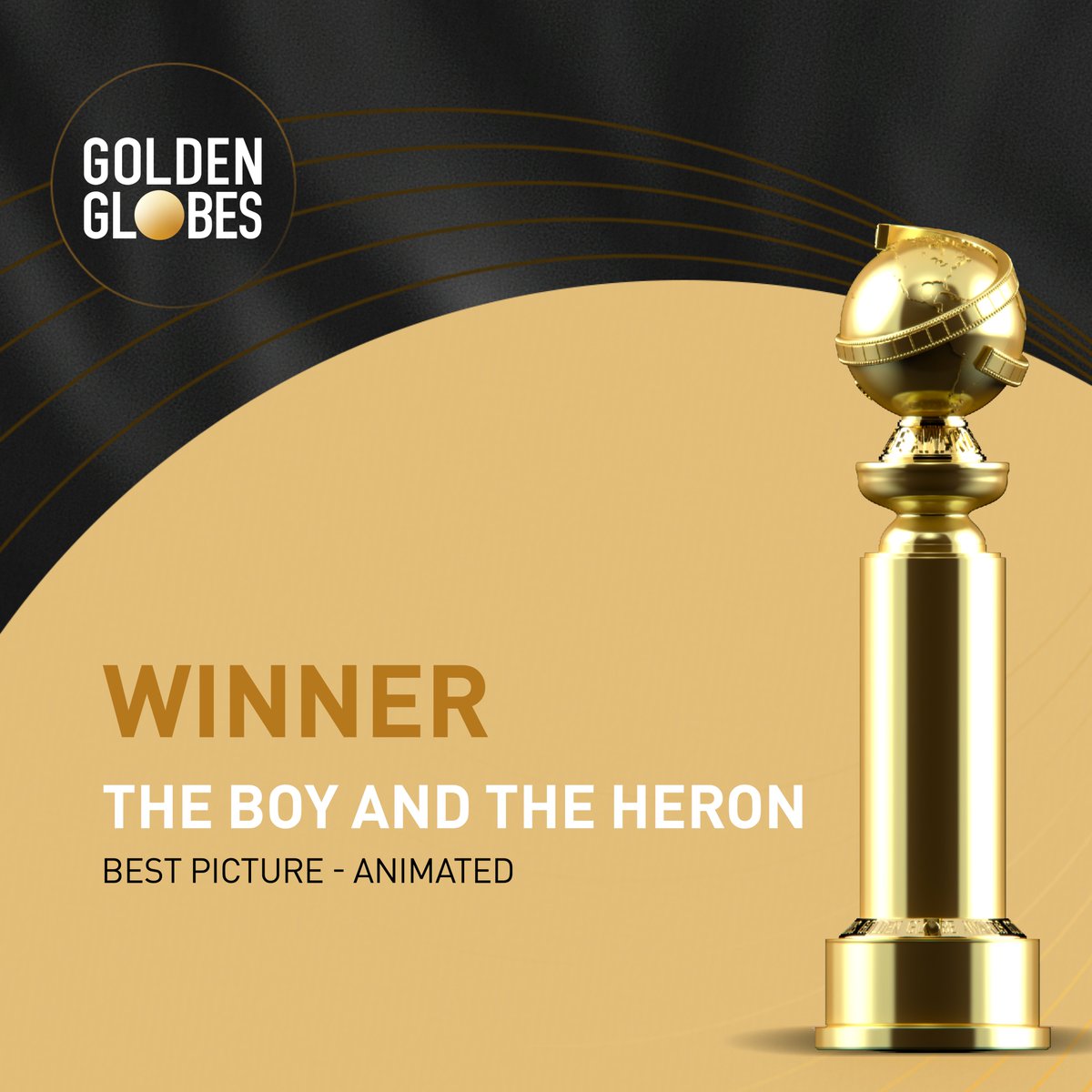 Congratulations to The Boy and the Heron on the WIN for Best Picture – Animated! 🎦 #GoldenGlobes