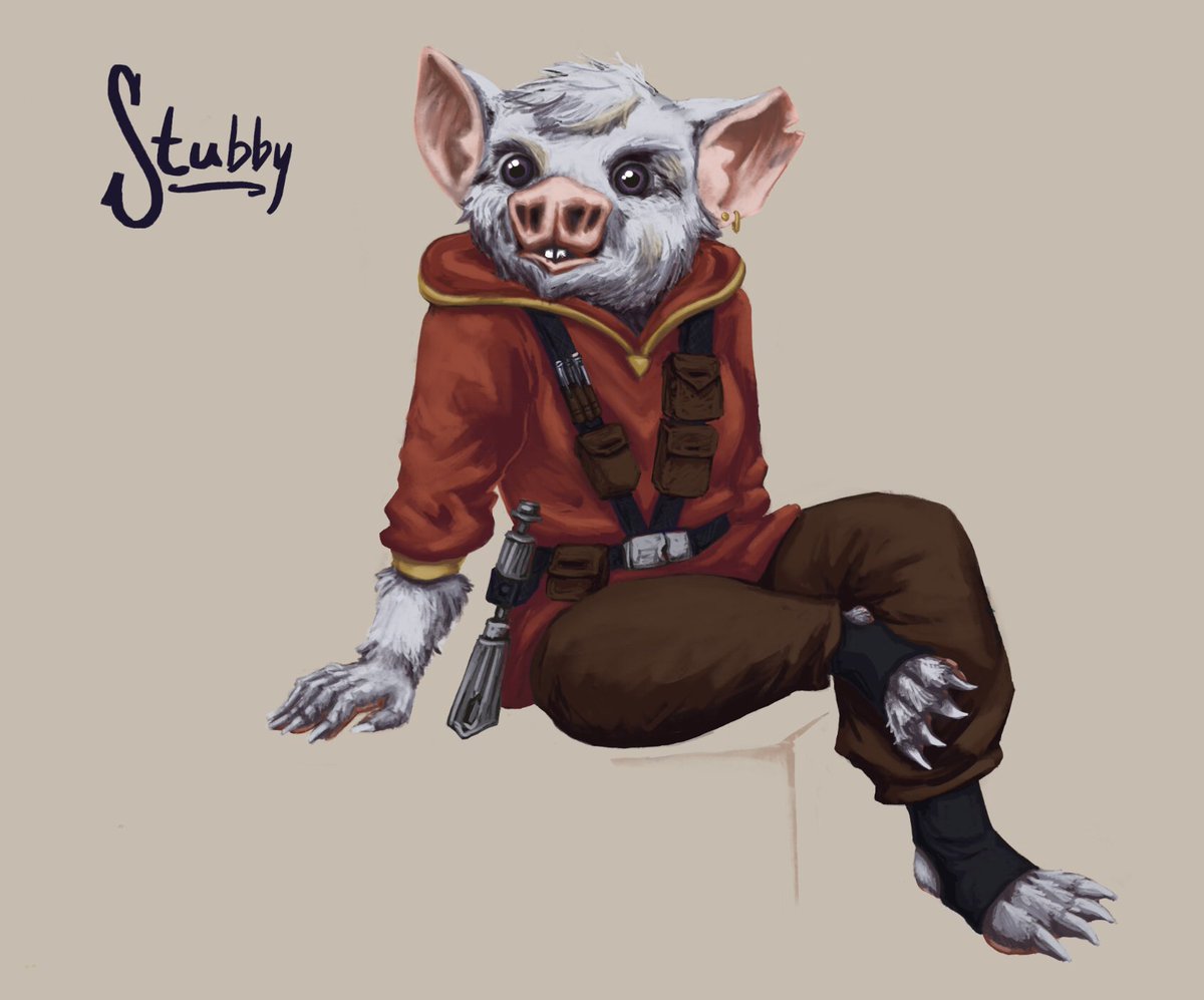 DistraKit's tweet photo. New character for a Star Wars rpg, Stubby. I feel Ike I ought to feel bad for making her backstory so traumatic 😅 

#swrpg #chadrafan #rpgcharacterart https://t.co/7TBLgrSZvt