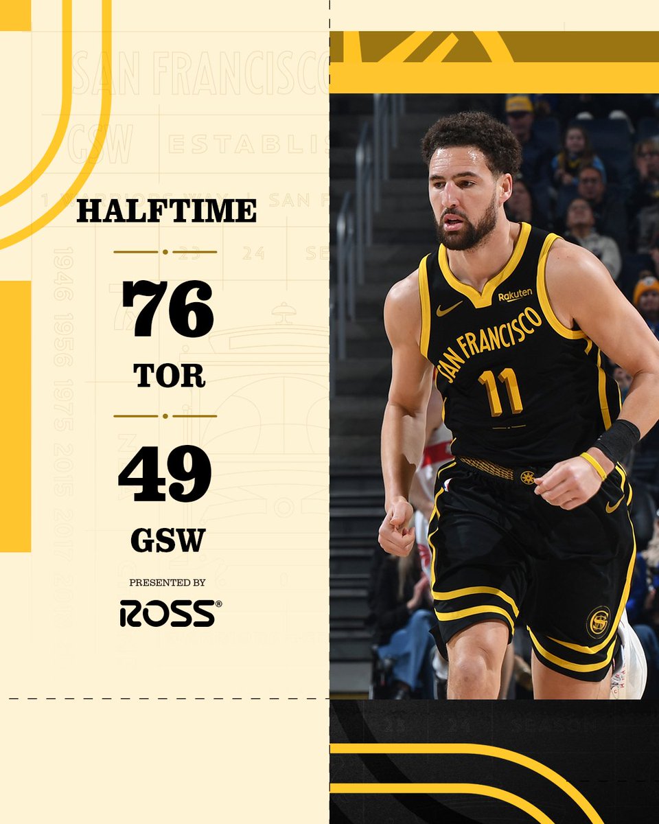 warriors's tweet photo. Halftime https://t.co/fqsoTwjuPs