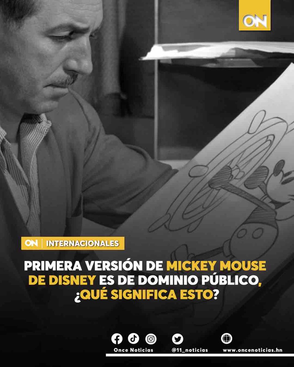11_Noticias's tweet photo. #INTERNACIONALES🌎| A partir del primero de enero la licencia de la primera versión animada de Mickey Mouse de Disney pasa a ser del dominio público.
Más información aquí👉🏼: https://t.co/AtuX0gkiyf
#MickeyMause #Disney #DominioPúblico https://t.co/T7xD0WAC51
