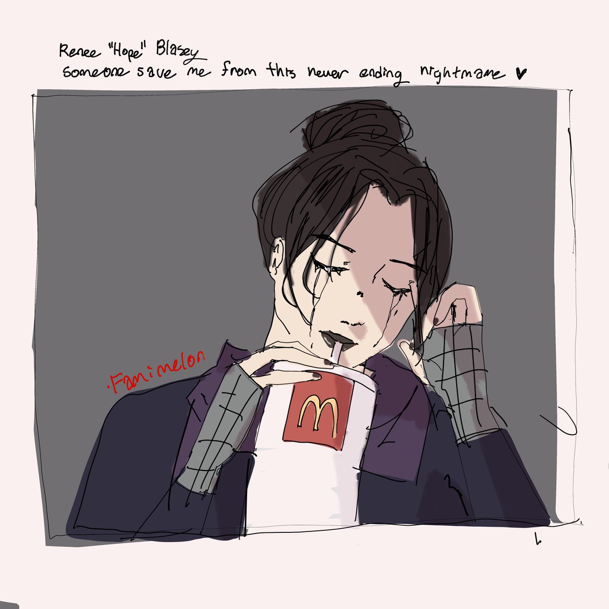 famimelon's tweet photo. here is a lil redraw of a wraith drawing from two years agooo
#art #drawing #apexlegends #artmoots #apextwt #apexlegendstwt #apexfanart #wraithapex #reneeblasey #apexlegendsfanart https://t.co/8VY5khbPxM