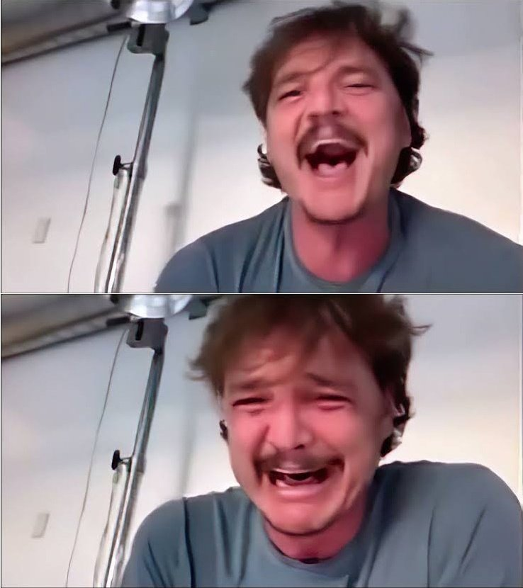 porqueTTarg's tweet photo. "Pedro Pascal":   

Porque inconscientemente recreó su famoso meme en los #GoldenGlobes tras caer ante Kieran Culkin en la terna de mejor actor dramático. https://t.co/0MuUVsE1gj