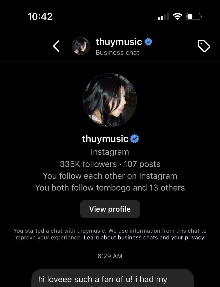 THUY JUST MESSAGED ME