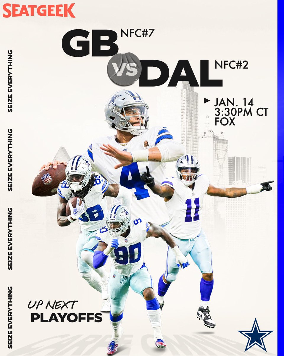 dallascowboys's tweet image. Our place next Sunday 🏡

Limited 🎟️s available Tuesday ➡️ @SeatGeek