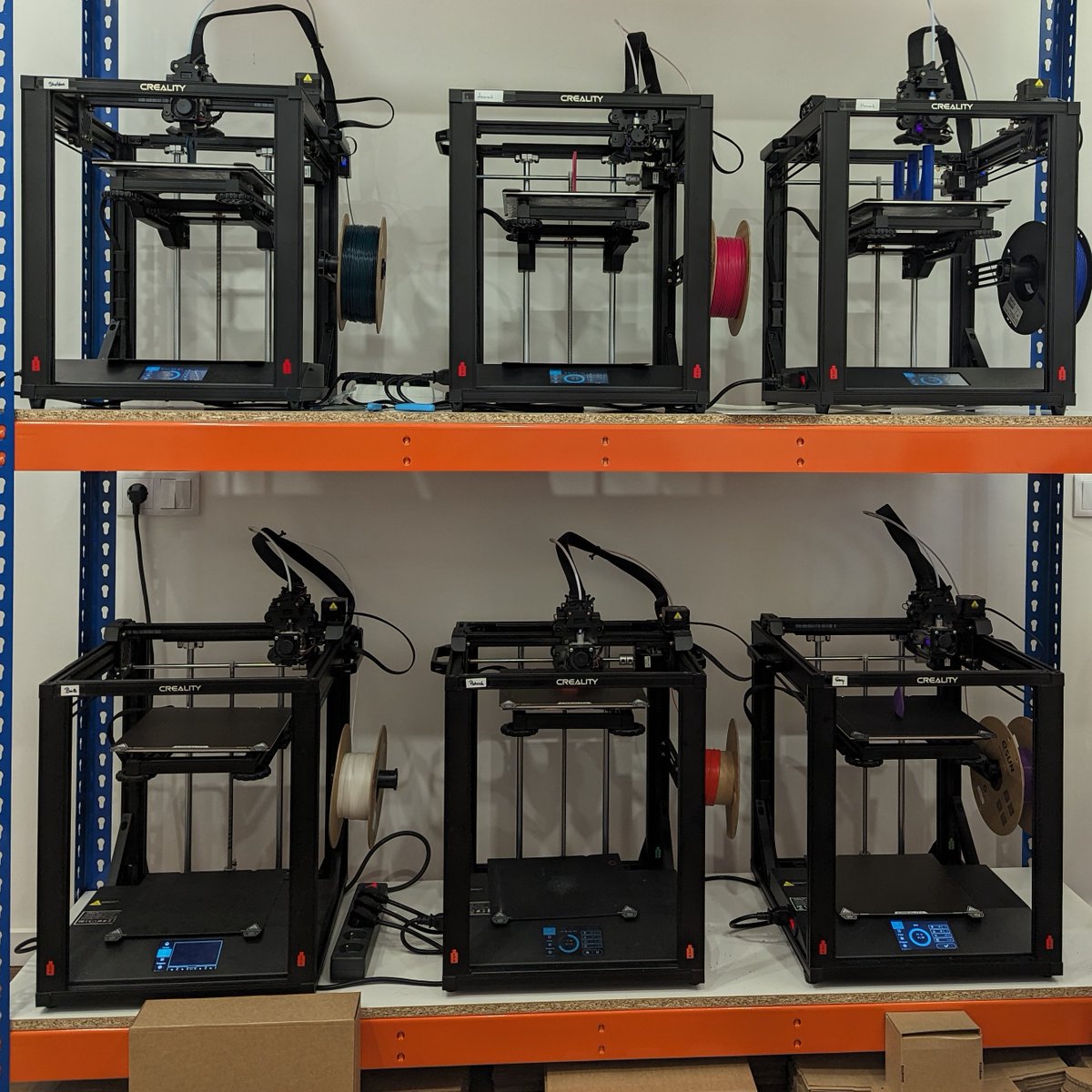 bpkdasbaum's tweet photo. Rate my setup :)

.@Creality3dP Ender 5 S1
each with @Noctua_at silent mod
Ractem MaxPlus storage shelf

Top left to right bottom:
Sheldon, Leonard, Howard
Bob, Patrick, Gary

#3Dprinting #pottery #crypto #CryptoSecurity https://t.co/T64Gfq7pML