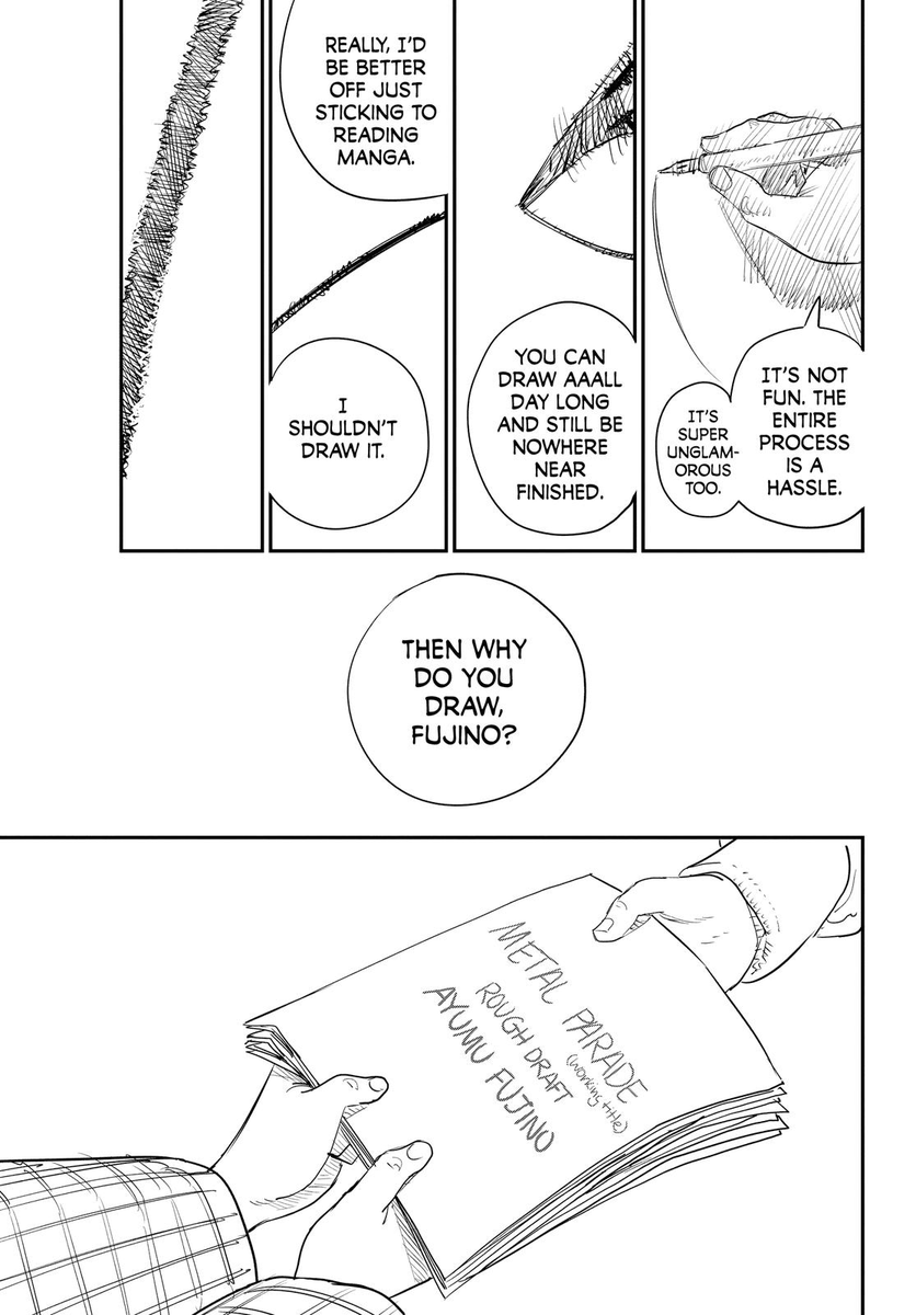 Now with all the AI discussion, i recommend reading this Oneshot from Fujimoto (15-20 min read).
It helped me finding the reason of why i started drawing in the first place and maybe it helps you too.
The only thing that i know for sure is that tommorrow i will be drawing.