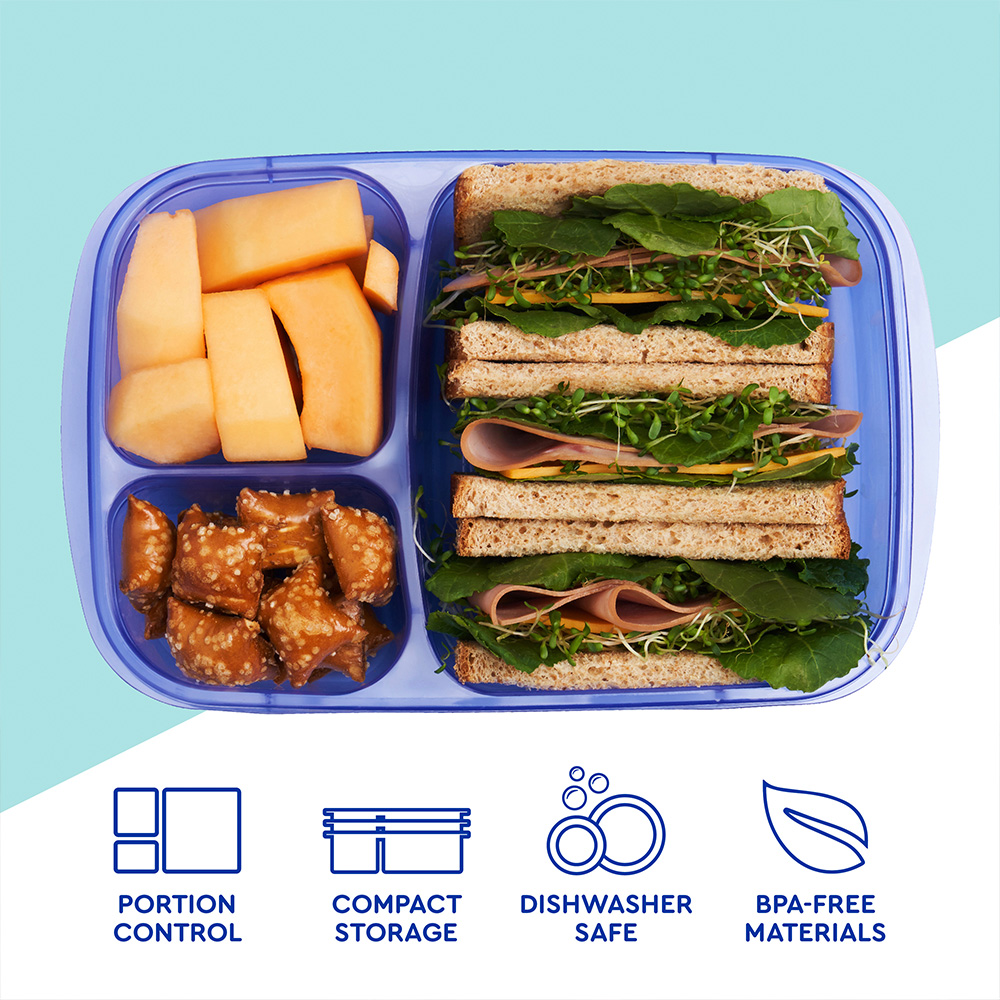 Use our 3-compartment food containers to embrace the joy of enjoying wholesome, home-cooked meals every day. The containers are durable with perfectly portioned compartments that make it easy to pack a variety of foods. 

Shop on our website or on @Amazon!
