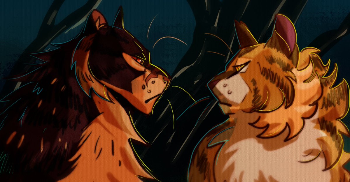 They're divorced.
(Tigerstar and Goldenflower sketch!)

#warriorcats
