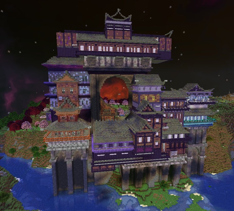 VampireHusky8's tweet photo. Though I would show some pics of the mega base we have been working on since September 2023 on @CottageCraftMod. https://t.co/ABohcbL6Eq