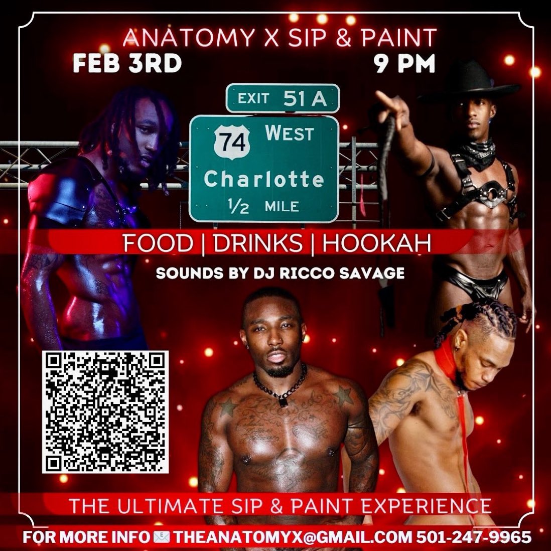 The Man💥 (@jaisanatomy_) on Twitter photo Anatomy ❌ #SipAndPaint @ax_sipn
🚨Red Light Special 🎨
📍#CharlotteNC
🗓️ FEB 3RD
⏱️ 9 PM
🎧 sounds by <a href="/djriccosavage/">DJ Ricco Savage</a>
<a href="/Flyboy_Dollaz28/">The Prince👑 of Paint🎨</a> <a href="/datjonzboi/">Energy 🔄 Swap</a> <a href="/DaddiDecent/">𝒟𝒶𝒹𝒹𝒾𝒟ℯ𝒸ℯ𝓃𝓉</a> <a href="/Kburg305/">🇸🇽Burgundy🇻🇮</a> <a href="/thatsjames74/">Natty Nathaniel</a>
Hosted By <a href="/JaisAnatomy_/">The Man💥</a>
Now Accepting Vendors ❗️
eventbrite.com/e/charlotte-an… Anatomy ❌ #SipAndPaint @ax_sipn
🚨Red Light Special 🎨
📍#CharlotteNC
🗓️ FEB 3RD
⏱️ 9 PM
🎧 sounds by <a href="/djriccosavage/">DJ Ricco Savage</a>
<a href="/Flyboy_Dollaz28/">The Prince👑 of Paint🎨</a> <a href="/datjonzboi/">Energy 🔄 Swap</a> <a href="/DaddiDecent/">𝒟𝒶𝒹𝒹𝒾𝒟ℯ𝒸ℯ𝓃𝓉</a> <a href="/Kburg305/">🇸🇽Burgundy🇻🇮</a> <a href="/thatsjames74/">Natty Nathaniel</a>
Hosted By <a href="/JaisAnatomy_/">The Man💥</a>
Now Accepting Vendors ❗️
eventbrite.com/e/charlotte-an…