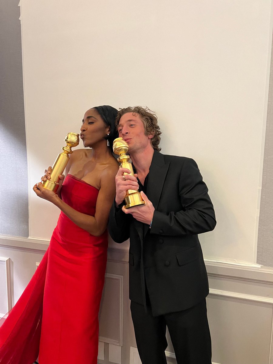 Jeremy Allen White and Ayo Edebiri with their #GoldenGlobes

(Source: <a href="/Vulture/">Vulture</a>)