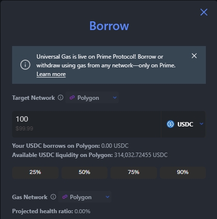 Prime Protocol 空投指南

1、打开链接：app.primeprotocol.xyz/referral/0xb5a…
2、选择某样资产存入Prime Protocol，并选择LayerZero，这可以让你一石二鸟
3、存好之后选择借用其他链的代币，根据你存入的代币价值70%借用代币
4、时间越长积分越多