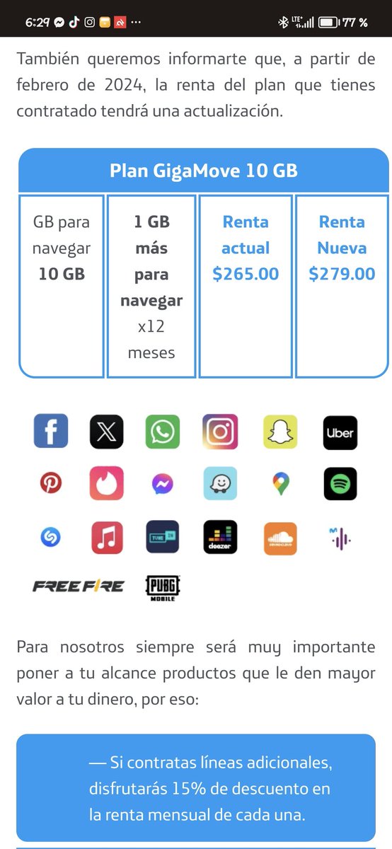 AlexisAlanBC's tweet photo. Oye @MovistarMX No tengo ni 4 meses con uds y no están respetando el precio de $265 a 12 meses, ojo aquí @Profeco https://t.co/h78fpk9599
