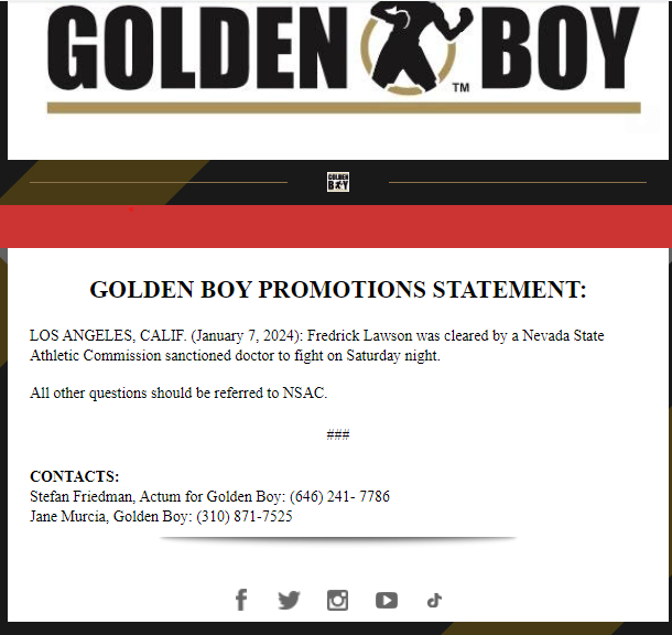 CelisDeportes's tweet photo. Comunicado de @GoldenBoyBoxing le echan toda la culpa a la Comisión de Nevada.
El post de #TonyWeeks en facebook va abrir una caja de pandora que traerá muchas consecuencias negativas para TODOS los involucrados. https://t.co/MjGi6Xke6J
