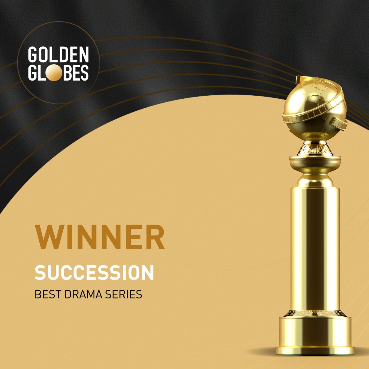 goldenglobes's tweet photo. The #GoldenGlobes award for Best Drama Series goes to... Succession! 🏆✨ https://t.co/I86r4ZcYf5
