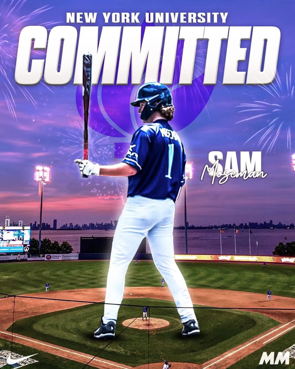 Excited to announce my commitment to play baseball at NYU. Thank you to everyone who has helped me along the way and to the NYU coaches for giving me this opportunity.