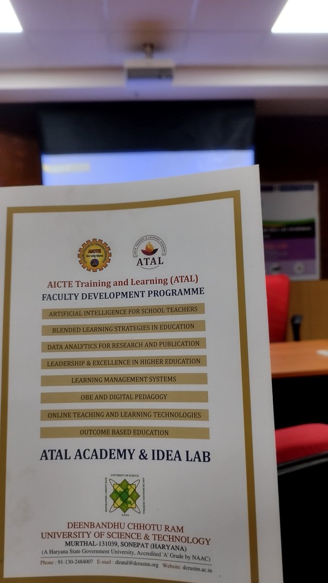 ankitaggarwal0's tweet image. Day 1 of the ATAL Academy and IDEA Lab Faculty Development Program has begun, and the energy is already palpable! Here's a sneak peek into the promising start of an enriching week ahead. Stay tuned for more insights and discoveries! 🌟 #ATALAcademy #IDEALab
@MurthalDcrust