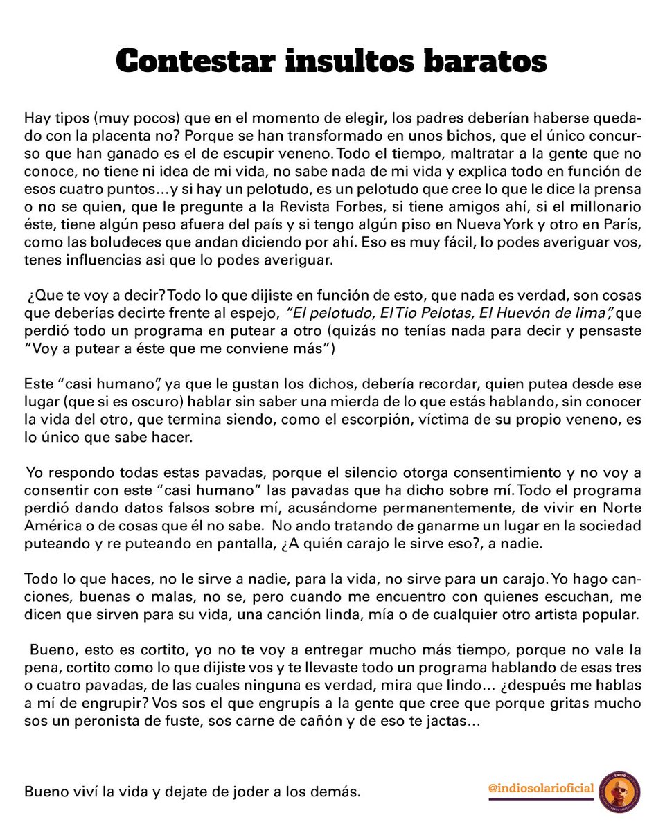 Indio Solari Oficial (@indio_solari_ok) on Twitter photo 