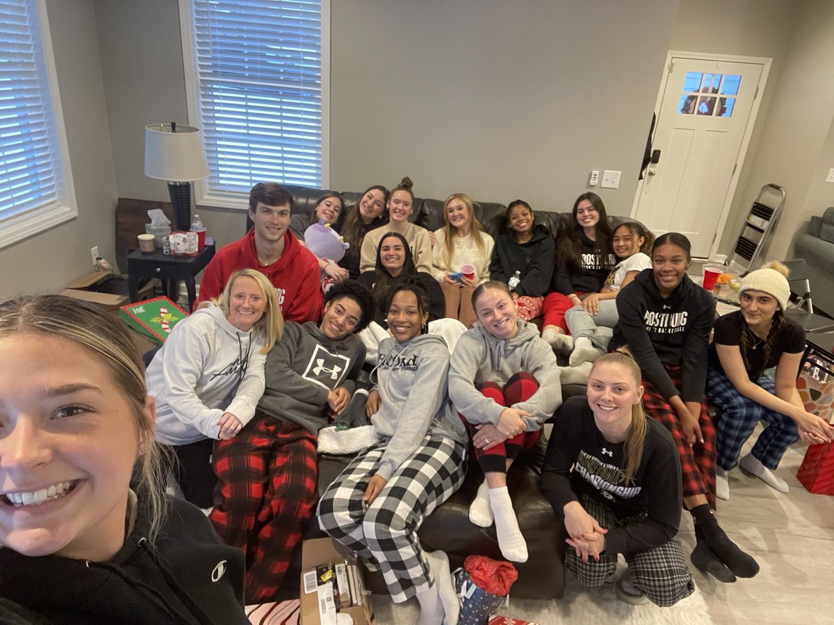 FROSTBURG_WBB's tweet photo. Lots of love and laughter at our Christmas Party today. We enjoyed sharing gifts, playing games, and of course beating the Men’s basketball team in a snowball fight! We have a special group and are blessed to have one another. As always… Roll Kitties 🐯❤️🖤 https://t.co/vAa4PbD3Wq