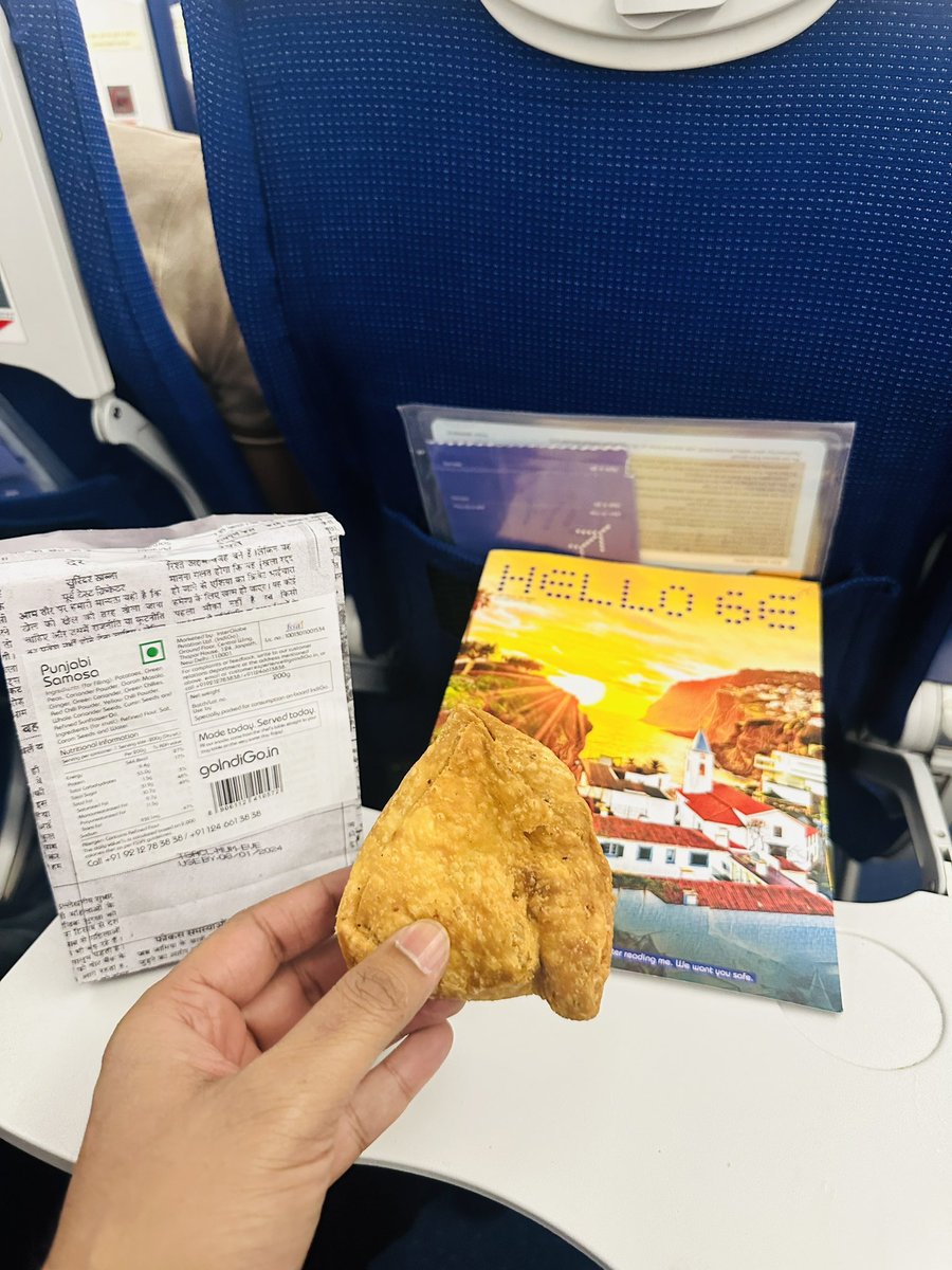 deepaki20's tweet photo. @IndiGo6E You always ask for a feedback after a flight. My feedback is - “Please do no serve CHILLED Samosa in the flight. It’s a crime”. https://t.co/ekPMVCgw11
