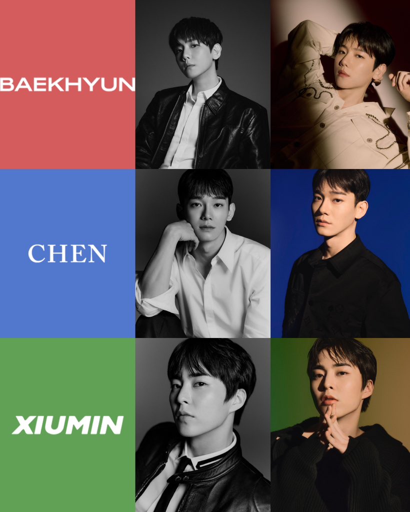 BAEKHYUN CHEN XIUMIN I&B100 ARTISTS PROFILES ❤️💙💚