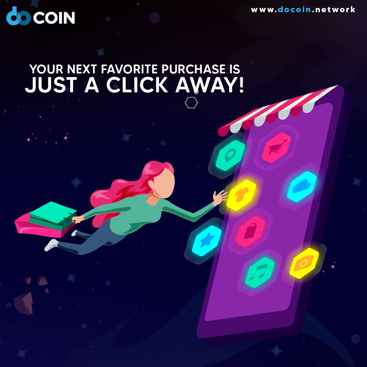Docoinofficial's tweet image. Your favorite finds just a click away! 🛍️ Dive into a world of convenience and shop with ease only with #DoCoin 

#ShopSmart #ClickToShop #FavoriteFinds