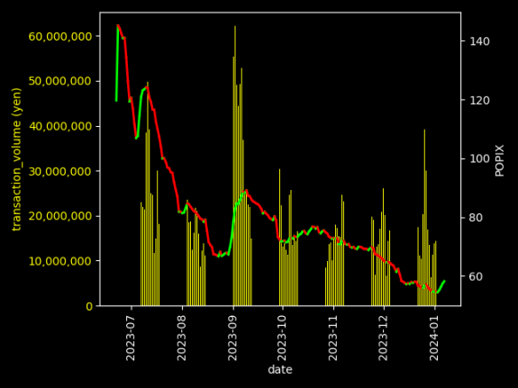 久しぶりの更新ですみません。
POPIXは足元で反発しておりますが、中期チャートで見ると、ピーク時比で大底から多少戻したに過ぎません。