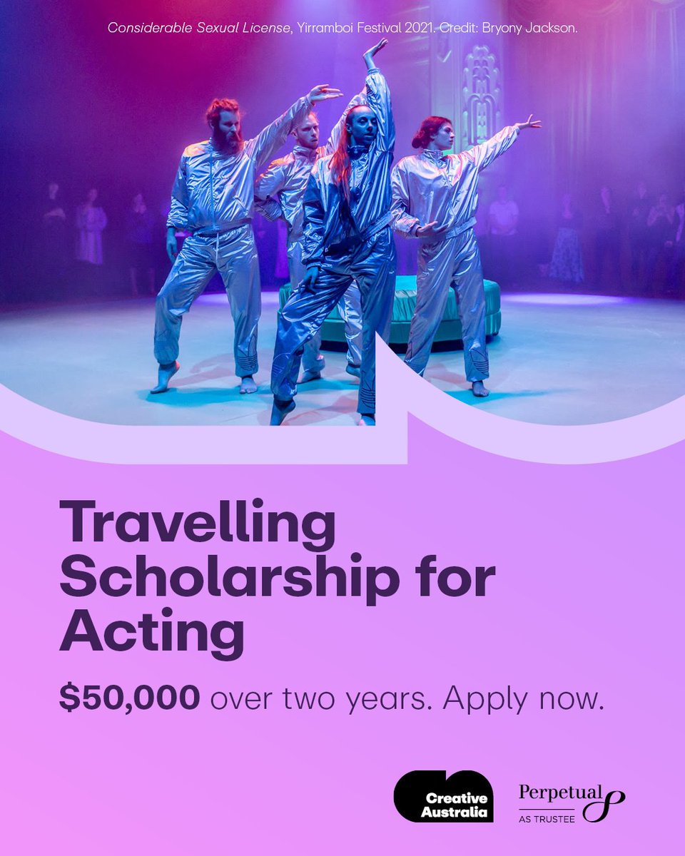 The Marten Bequest Travelling Scholarship for Acting offers the chance to explore, study and develop through interstate and/or overseas travel, with $50,000 funding!

Apply by Tuesday 6 February: creative.gov.au/investment-and…