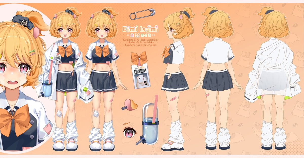 ୨୧ — REF SHEET — ୨୧
clips ✂ #hamspam
live 📸 #eikatsu
art 🖼 #hamsterpiece
memes 🍔 #isameme 
fan name 🧡 lab hams
oshi mark: 🐹❤️‍🩹

᧔♡᧓ #EimiIsami #PhaseEuphoria #PhaseConnect