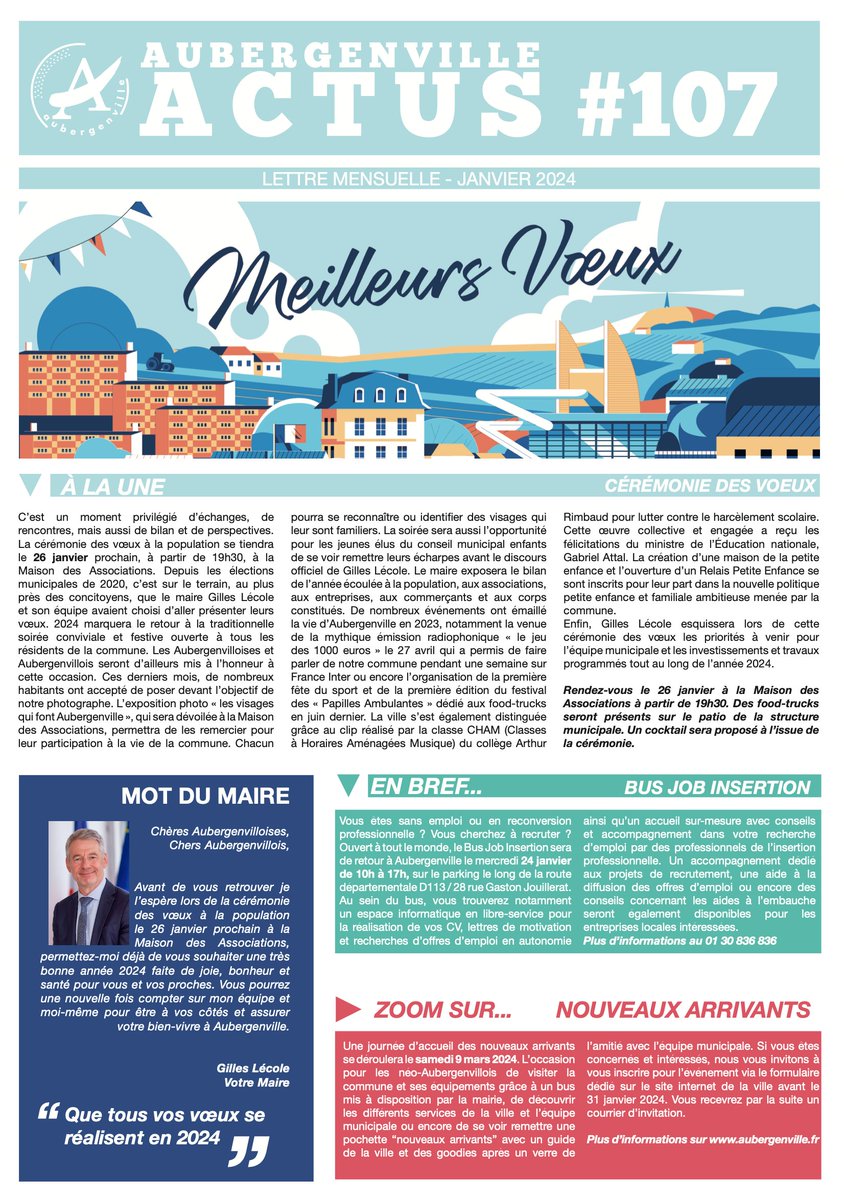 𝗔𝗨𝗕𝗘𝗥 𝗔𝗖𝗧𝗨𝗦 #𝟭𝟬𝟳
Votre journal du mois de janvier accompagne cette rentrée.
Bonne lecture !  aubergenville.fr/.../document/a…