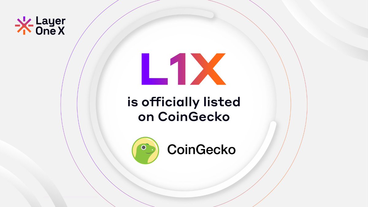 🎉 Big News, #L1XFam! 🚀

We've done it! Layer One X is now proudly listed on <a href="/coingecko/">CoinGecko</a> ! 🎉 See us here: coingecko.com/en/coins/layer…

Thanks to your support, Layer One X just hit a major milestone in the #crypto world! 🥳 Let's keep soaring together!

#CoinGecko #Listing #crypto