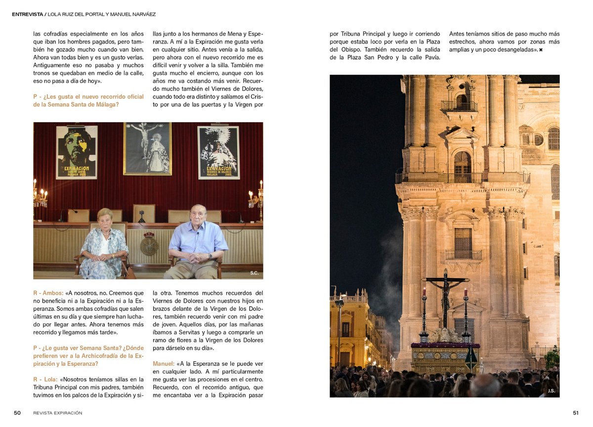 «Entrevista a Lola Ruiz del Portal y Manuel Narváez»

En esta afable conversación, nuestros ilustres entrevistados nos regalan sus recuerdos de la labor de don Enrique Navarro al frente de la Expiración y de la Agrupación de Cofradías.

📸 Revista de otoño 2023

#CofradíasMLG