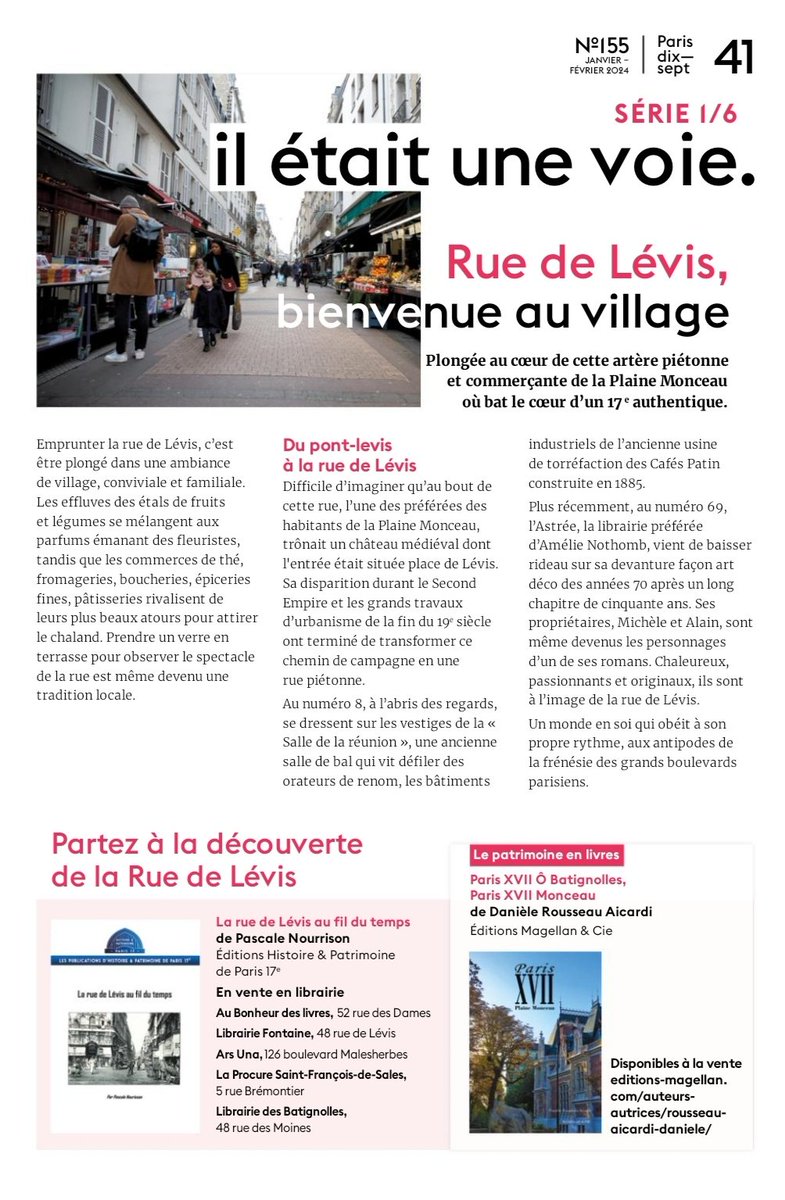 Retrouvez le nouveau numéro du journal #Paris17 avec notamment un focus sur <a href="/Luludansmarue/">Lulu dans ma rue</a> la conciergerie solidaire et une "plongée" au cœur de la rue Lévis 🤗 <a href="/Mairie17/">Mairie du 17e</a> <a href="/geoffroyboulard/">Geoffroy Boulard</a> #LuluDansMaRue
#ESS #PlaineMonceau #LegendreLevis #RueDeLevis

x.com/Mairie17/statu…